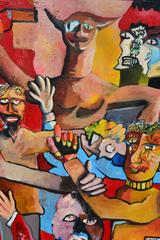 ""Nach der Party", großformatiger neo-Expressionistischer, abstrakter, symbolistischer und figürlicher Stil