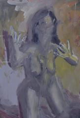 Female Nude in the Shadows - Figurative Abstract