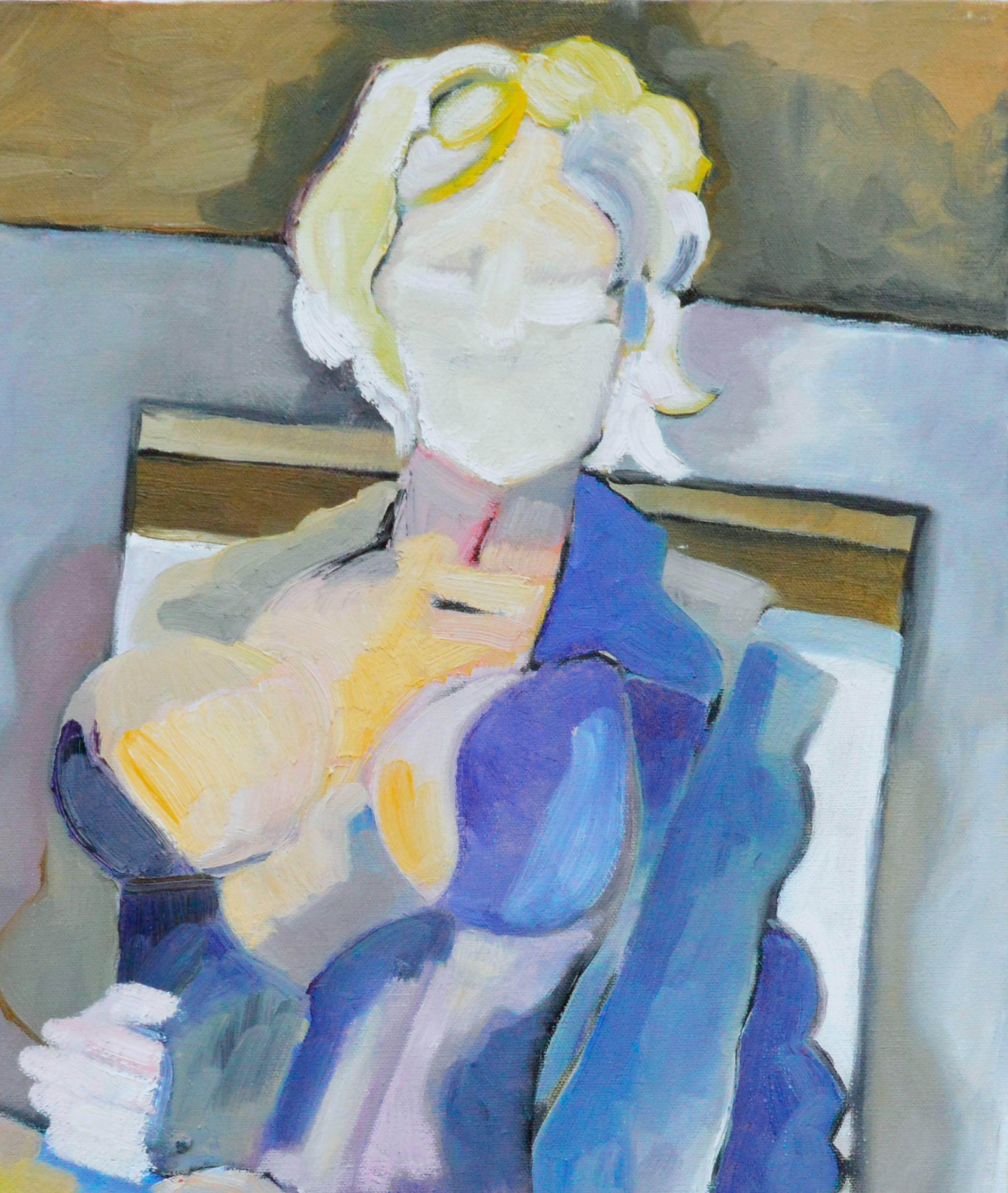 Regenbogen-Frau, zeitgenössische mehrfarbige figurale abstrakte Figur – Painting von Michael William Eggleston