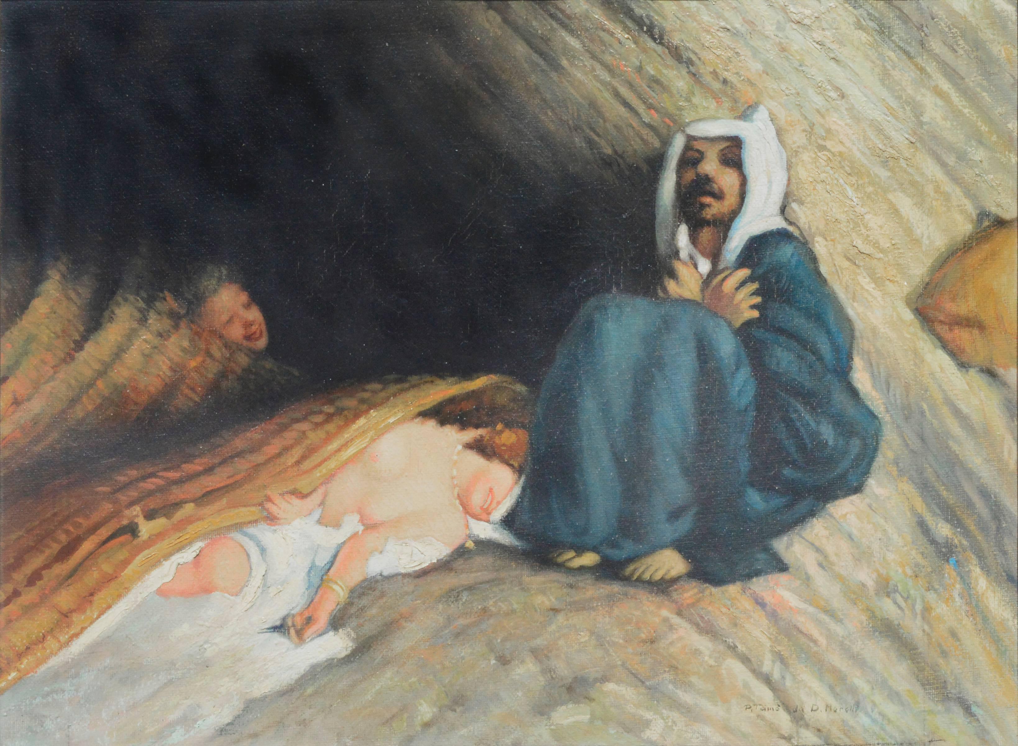 Studio di metà secolo sulla Tentazione di Sant'Antonio - Painting di Piero Tamo