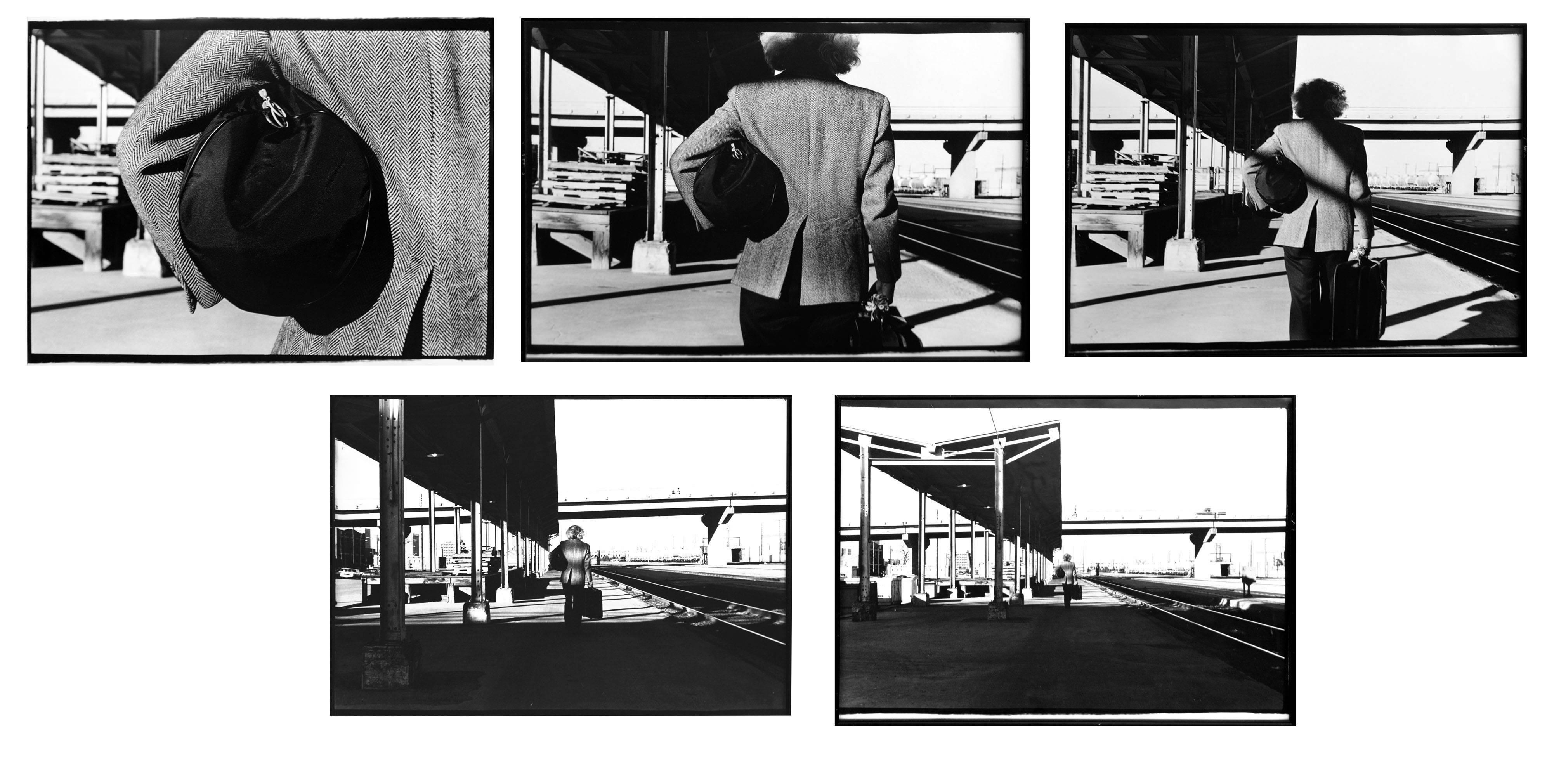 Black and White Photograph Betty Hahn - Série photographique « Arrival ou Departure » (After Hitchcock) 
