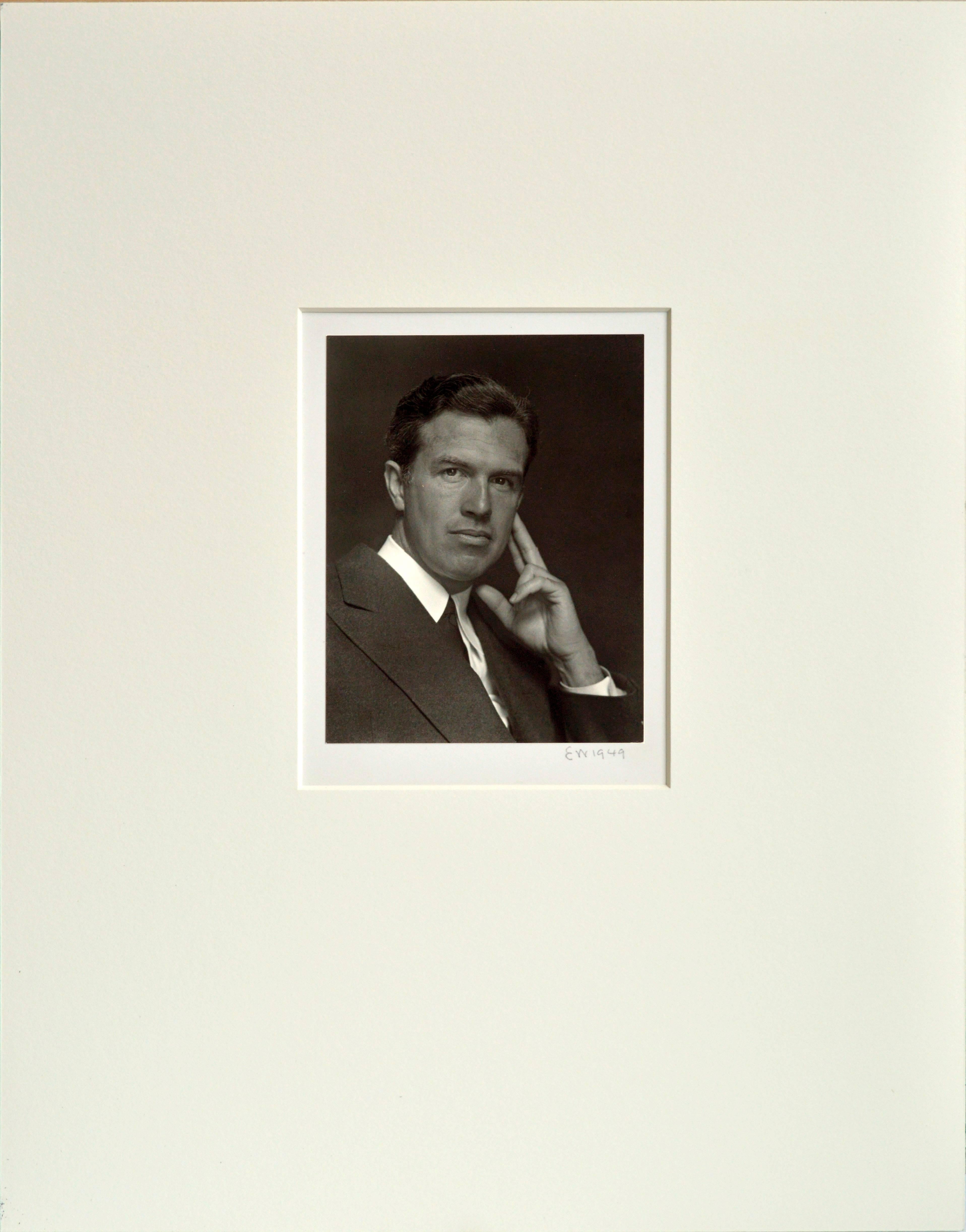 Portrait of a Man, Mid-Century Black & White Photograph by Edward Weston