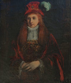 19th Century Young Irish Woman with Feathered Hat