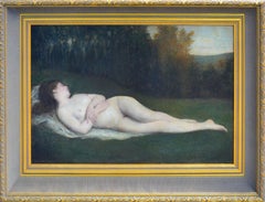 Retro Late 19th Century Reclining Nude California School 