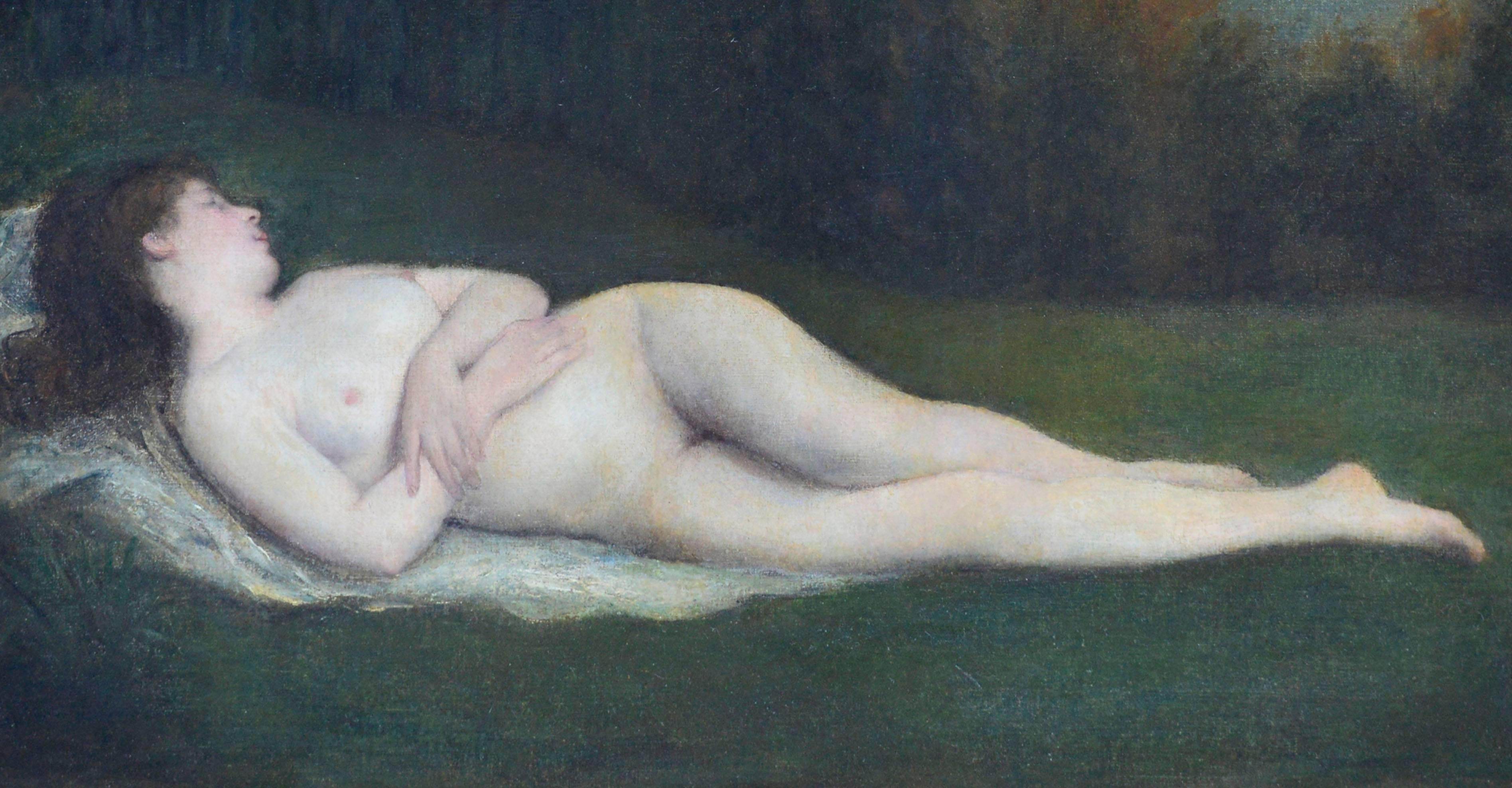 Desnudo reclinado de finales del siglo XIX Escuela de California - Painting Académico de Unknown