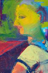 Child in Chicken Yard Fauvist Abstract Expressionist Portrait