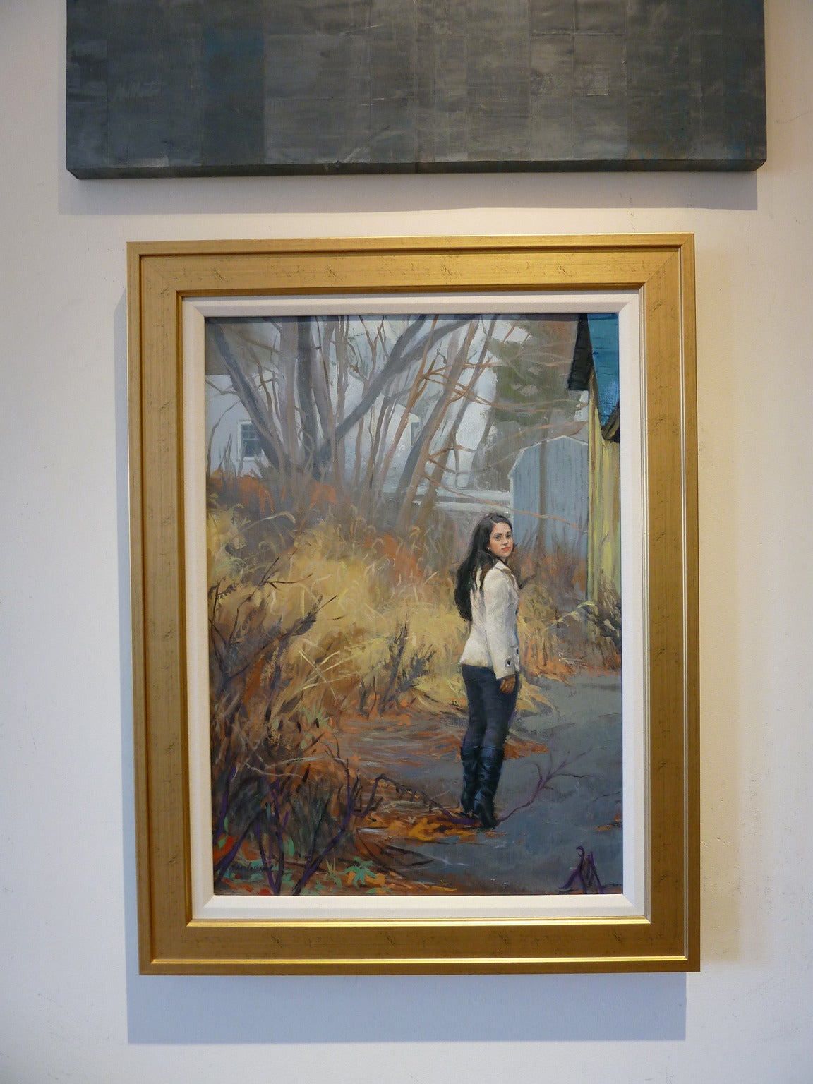 painting of girl looking back