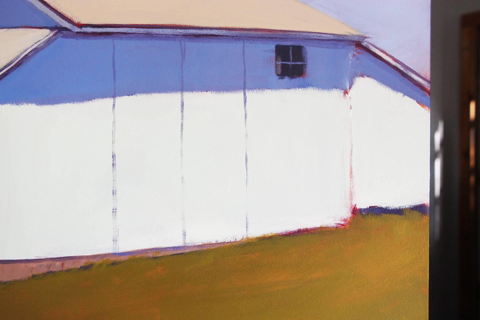'Cornflower Rouge', Contemporary Barn Landscape Painting 1