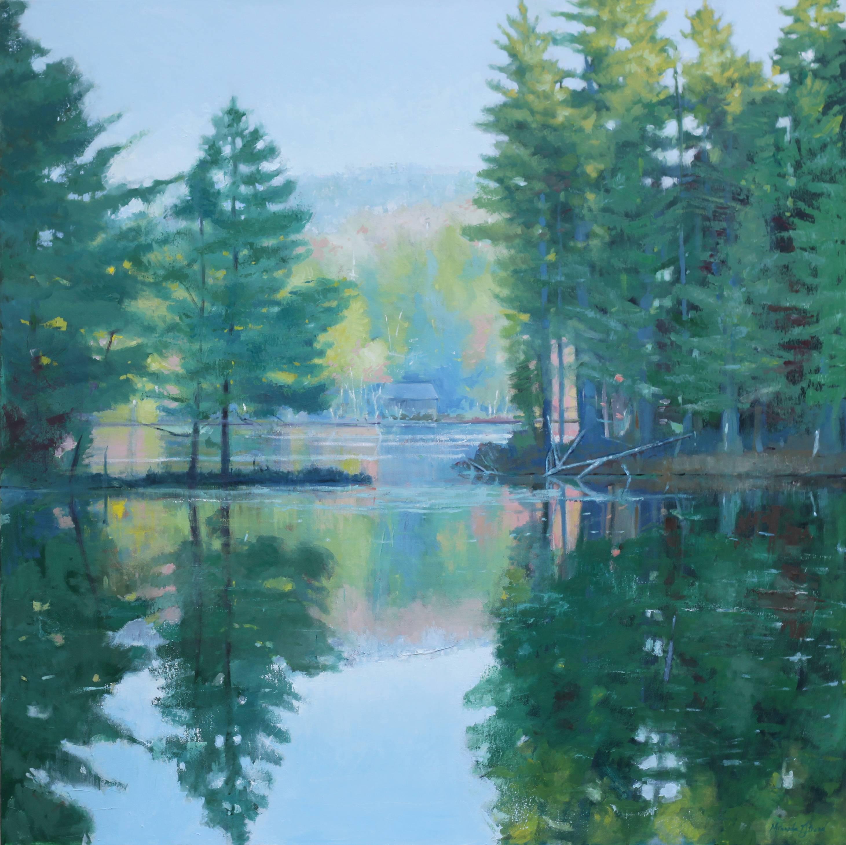 Miranda Girard Landscape Painting - Lowell Lake, Vermont