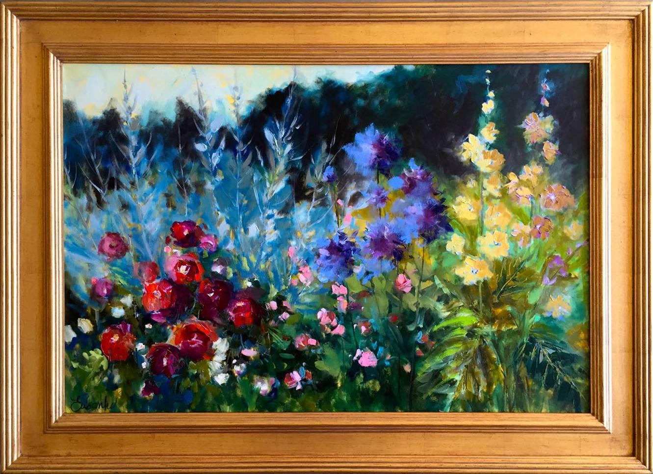 Landscape, field, nature, wildflowers, blooms, red, violet, yellow, blue

Lori Eubanks is inspired by the French impressionists, but dedicated to her own unique approach to form. She combines serene compositions with simply stated themes. Her