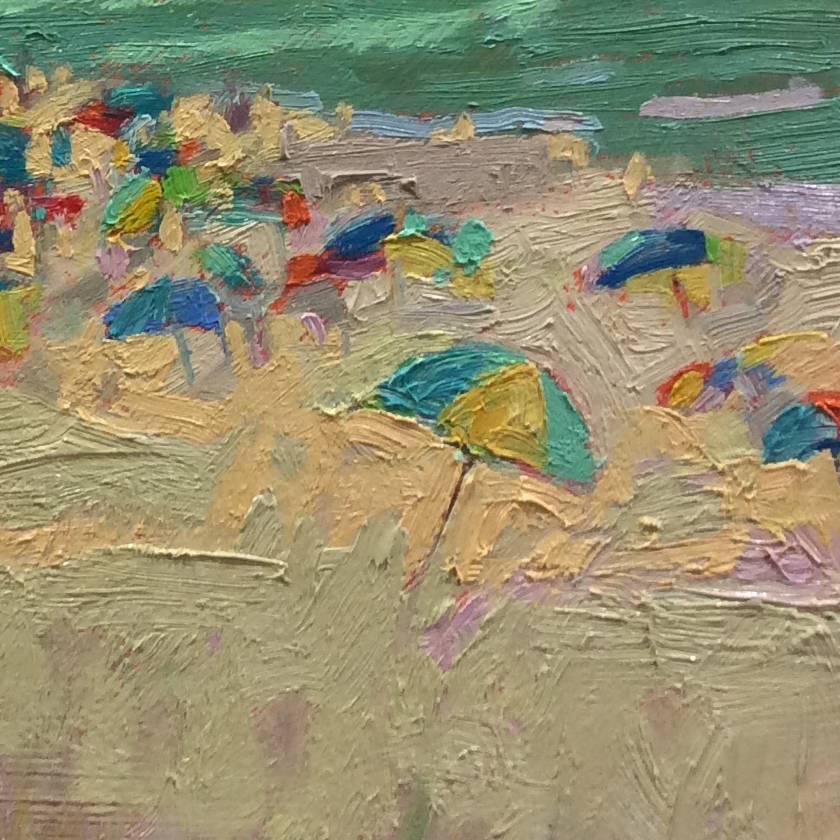 Oval Beach #2 - Painting by Jane Schmidt