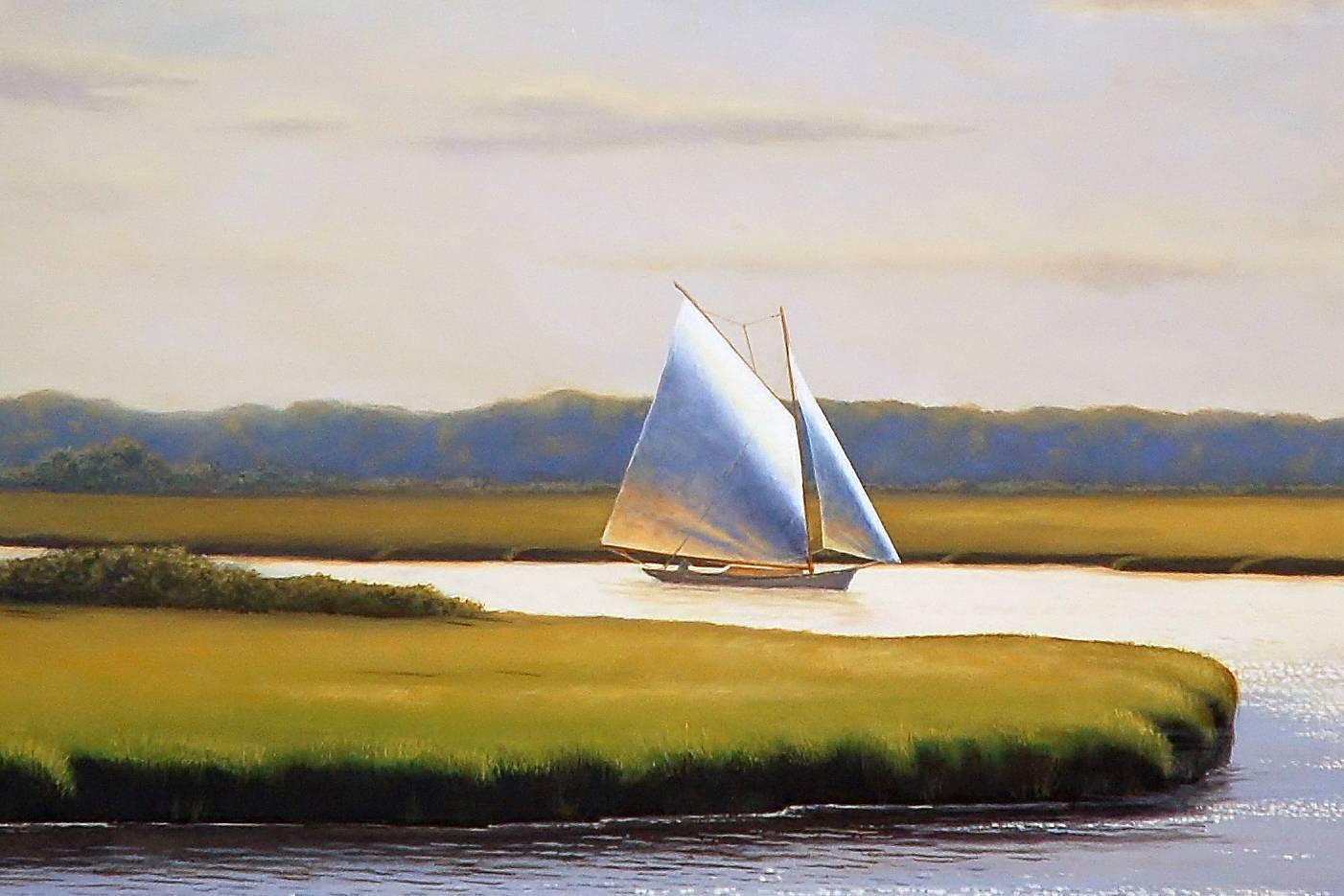 Quogue Salt Marsh - Painting by Daniel Pollera