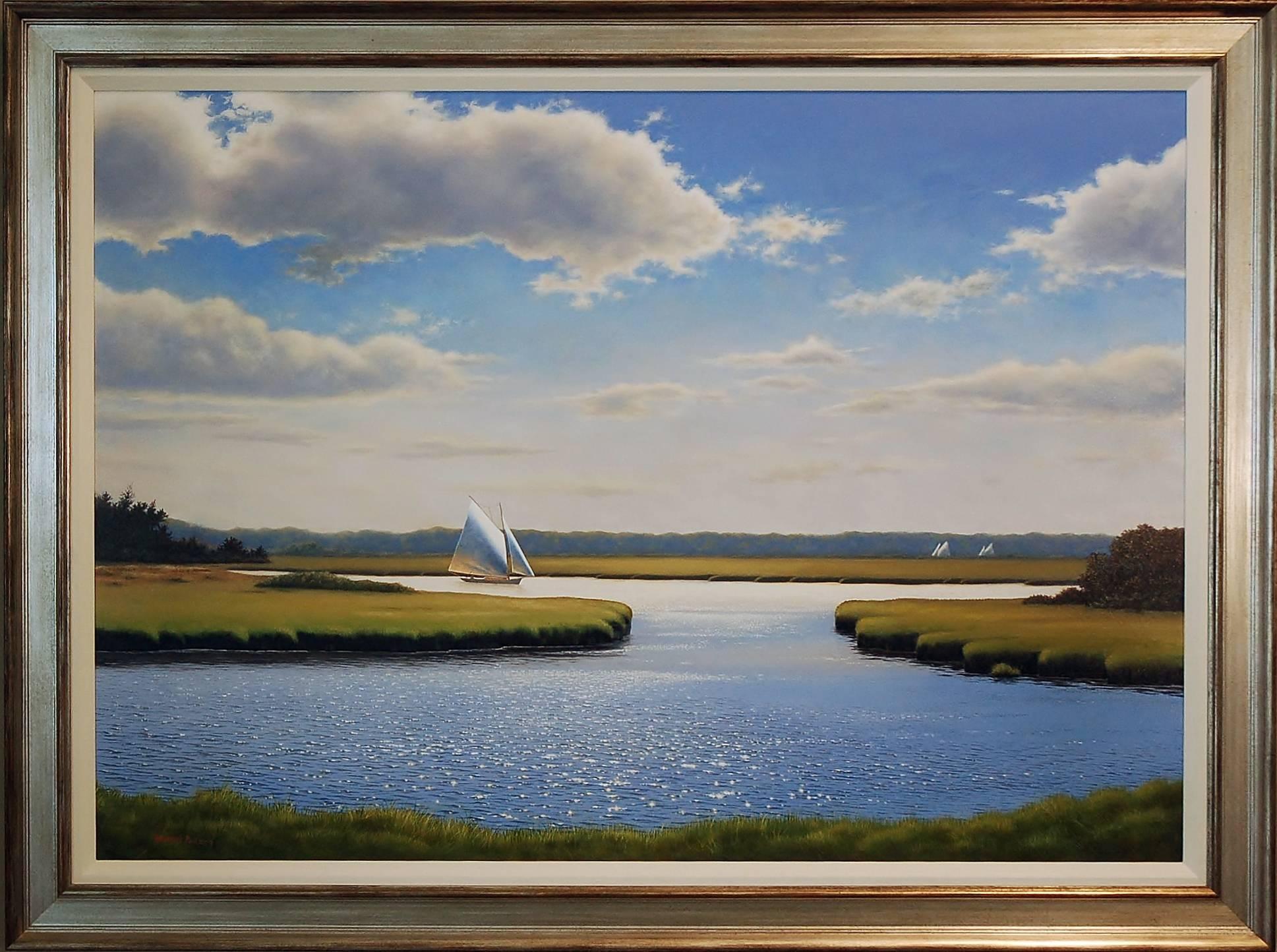 Quogue Salt Marsh - American Realist Painting by Daniel Pollera