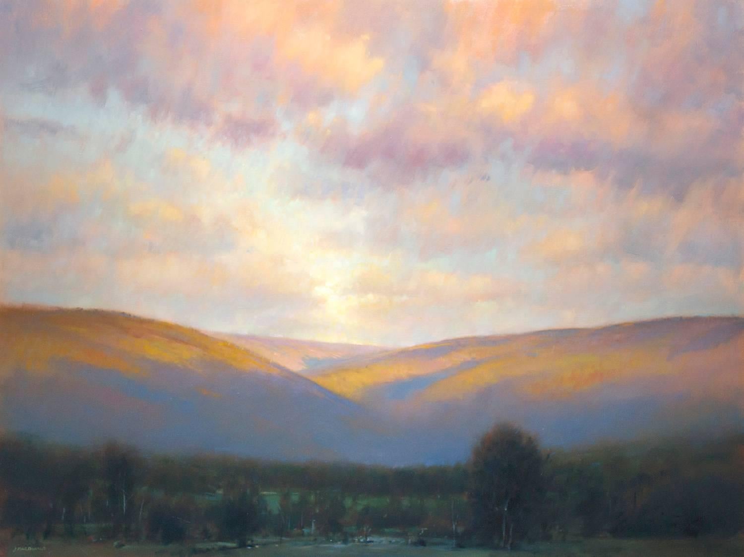 John MacDonald Landscape Painting - Full Moon Rising  - The Berkshires