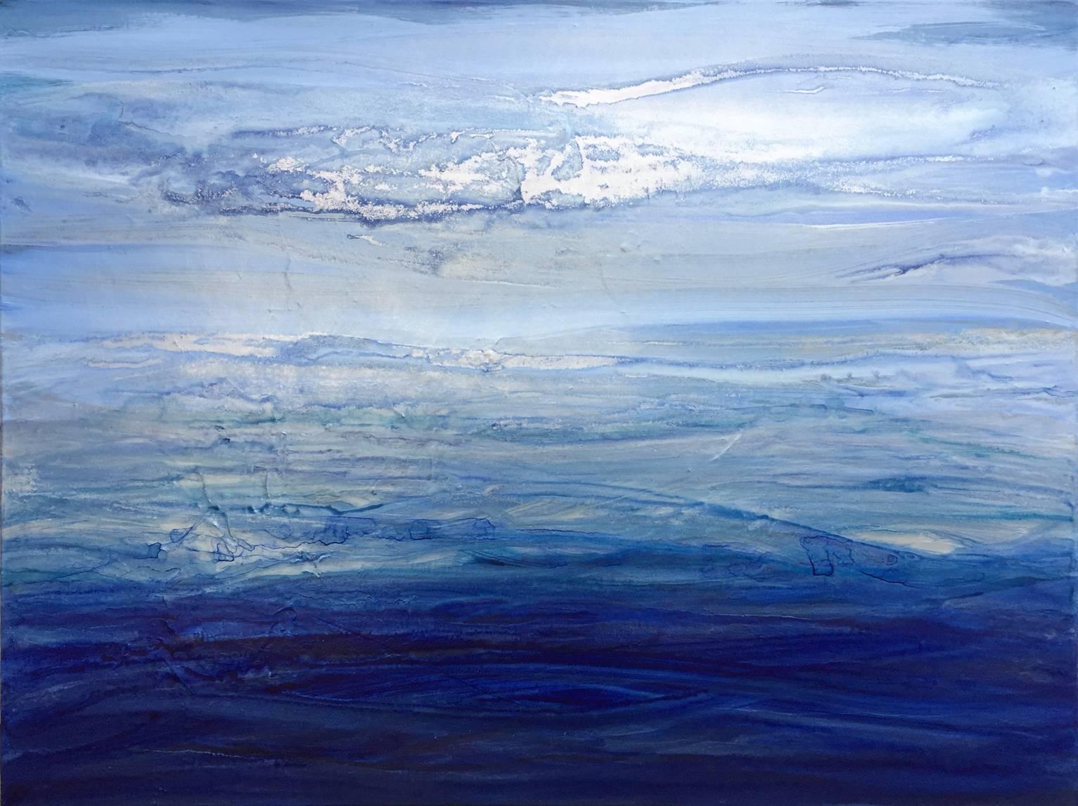 Teodora Guererra Abstract Painting - Silver Sky