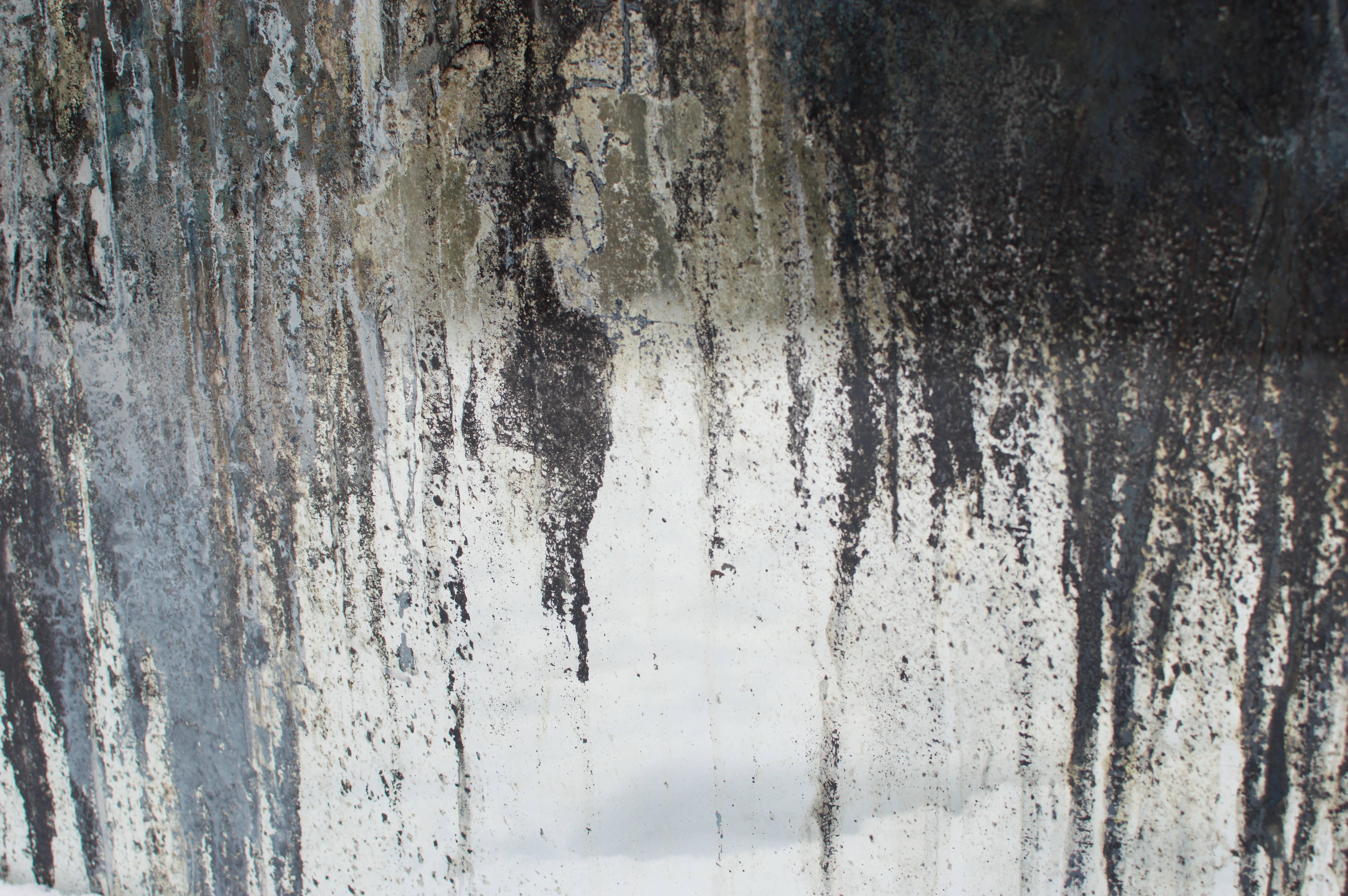 I Will Send Rain - Gray Abstract Painting by Alina Bisikirskaite