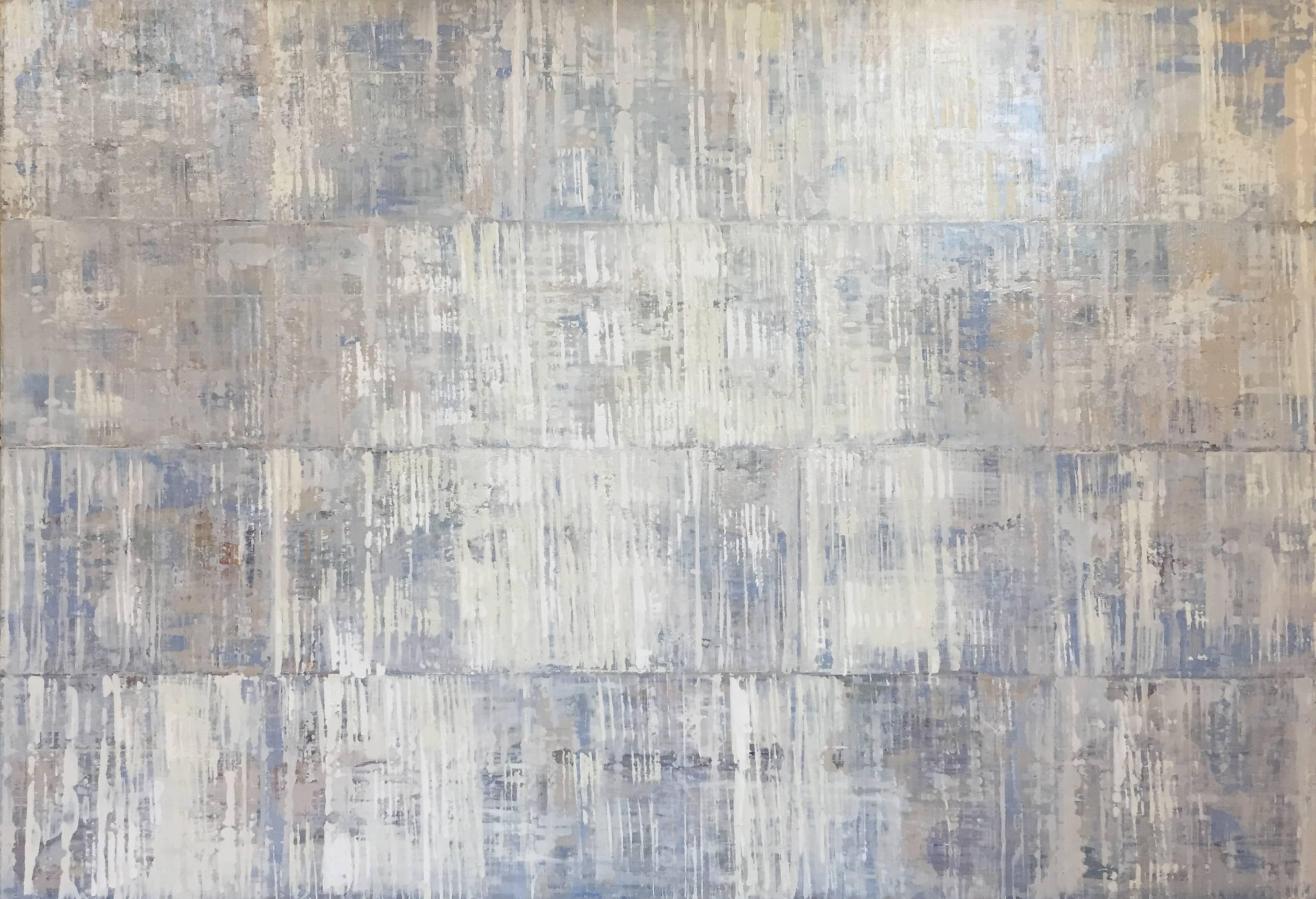 'Tundra', minimalist contemporary white abstract oil painting - Mixed Media Art by Ned Martin