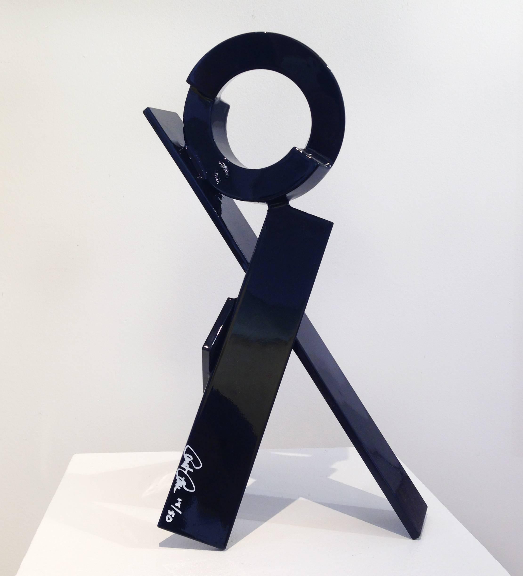 'Maquette For Niagara, Black, Edition 14/50' abstract geometric metal sculpture - Art by Rob Lorenson