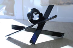 'Syosset Edition Black', abstract geometric aluminum indoor/outdoor sculpture