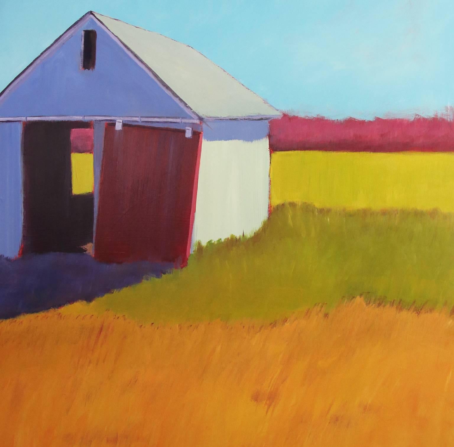 'Pumpkin Shed', Bold Contemporary Transitional Landscape Painting 2