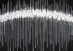 'Nagare Boshi II', Black and White Abstract minimalist Japanese painting