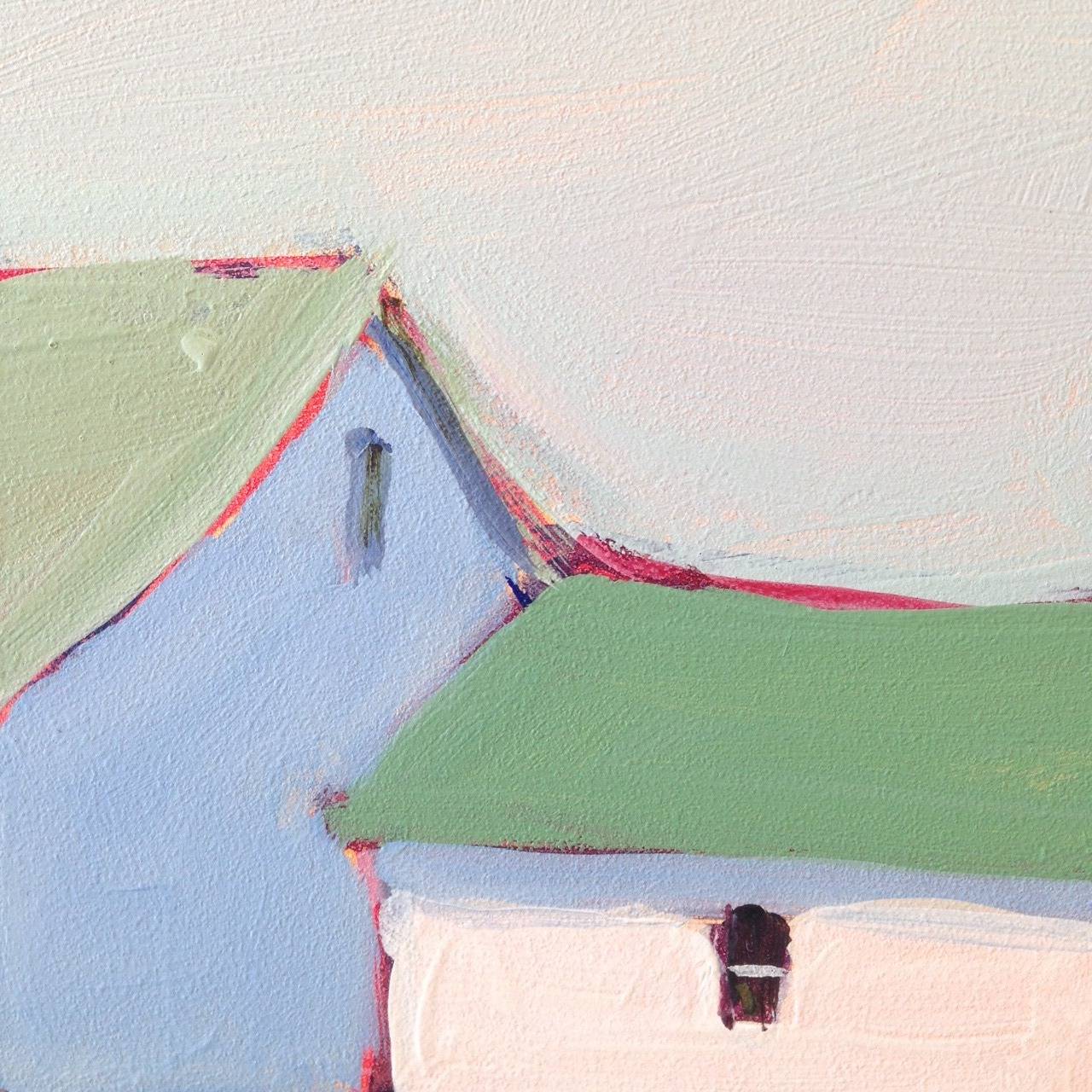 East End Barns II - Contemporary Painting by Carol Young