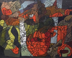 "Untitled, " 1950s Modern Abstract Painting