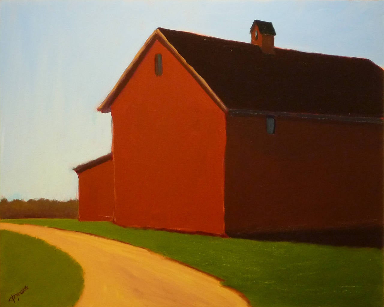 Carol Young Landscape Painting - Red Velvet Barn