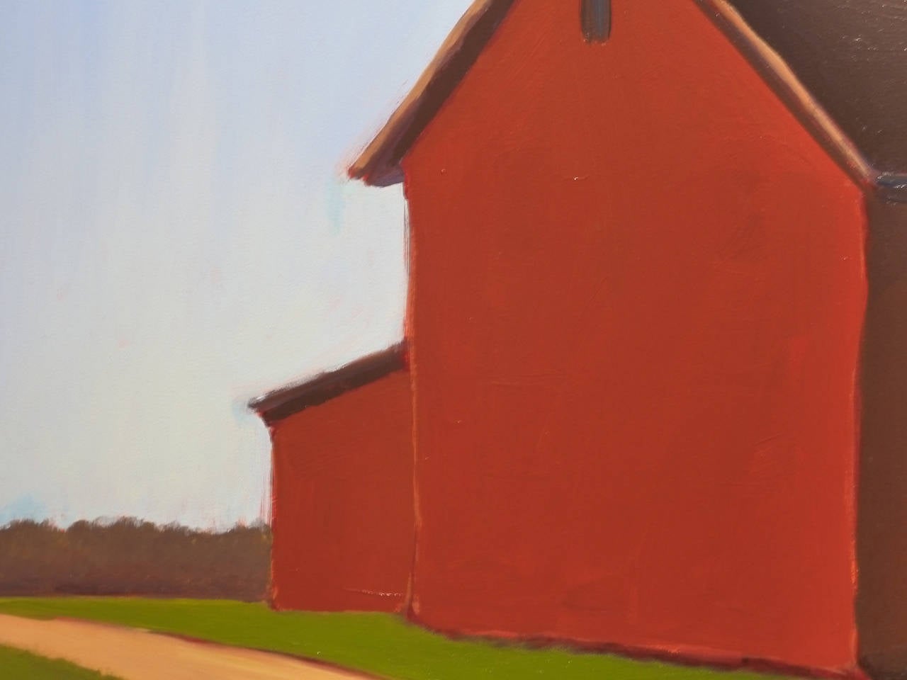 Red Velvet Barn - Painting by Carol Young