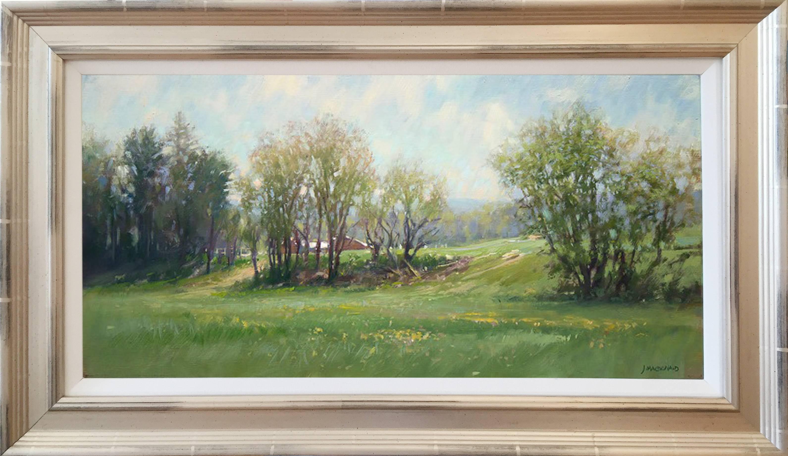 Pastures, Green River Road - Gray Landscape Painting by John MacDonald