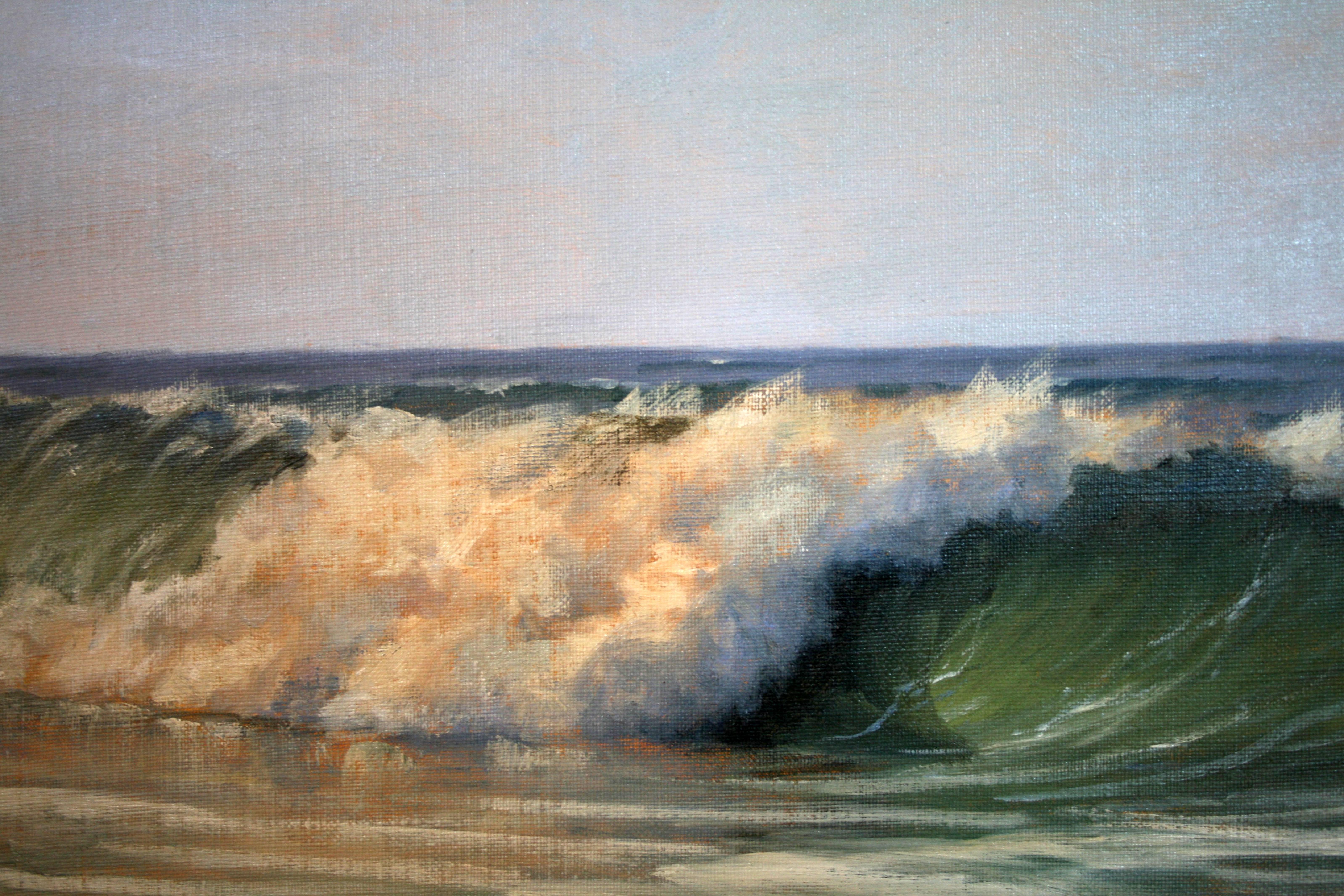 'Beach View', Cape Cod Modern Impressionist Marine Oil Painting 2