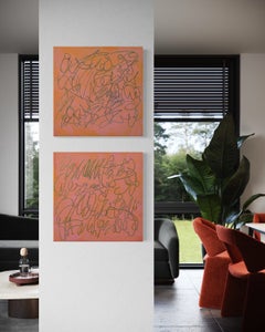 'He Said / She Said (pair)', Original Abstract Text-based Painting