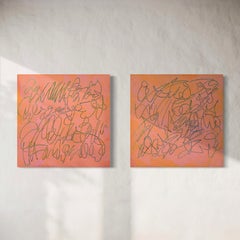 'He Said / She Said (pair)', Original Abstract Text-based Painting