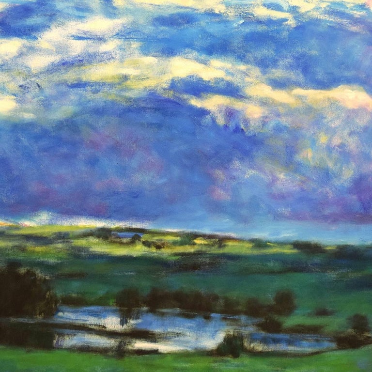 Ken Elliott Big Pond And Sky Large Transitional Colorful