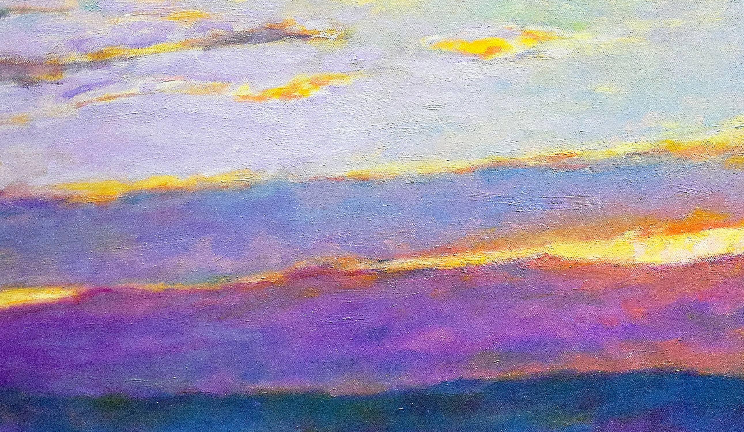 Sun Behind the Foothills - American Impressionist Painting by Ken Elliott