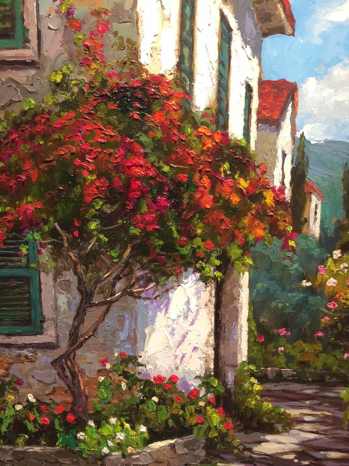 Garden Path - Italy - Painting by William Rengifo