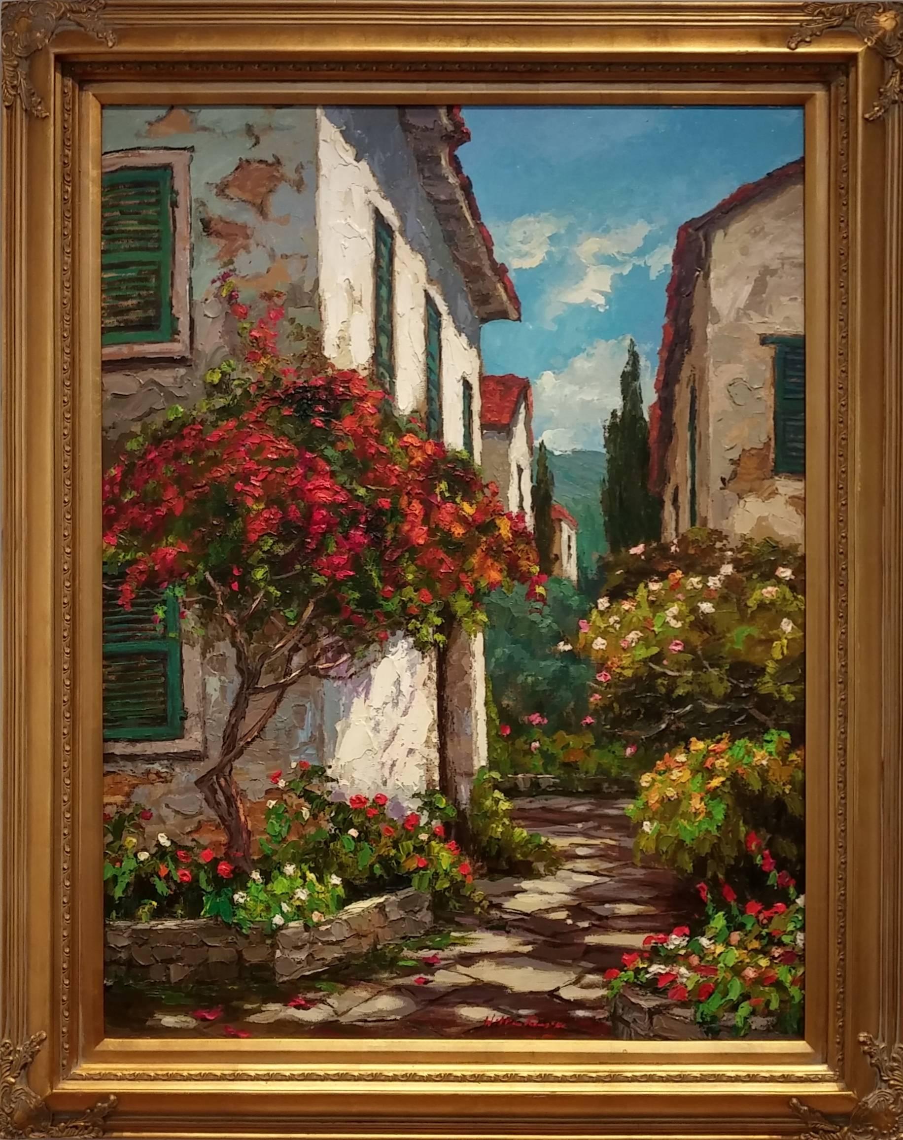 Garden Path - Italy - Impressionist Painting by William Rengifo