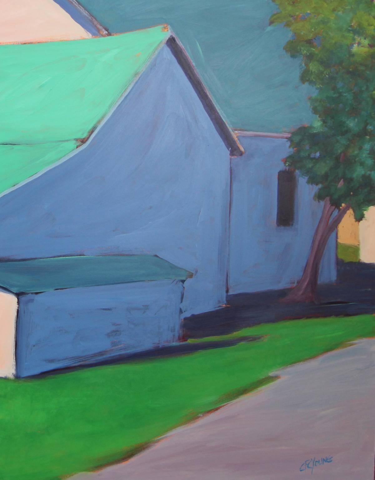 Barn on Bronson Road - Contemporary Painting by Carol Young