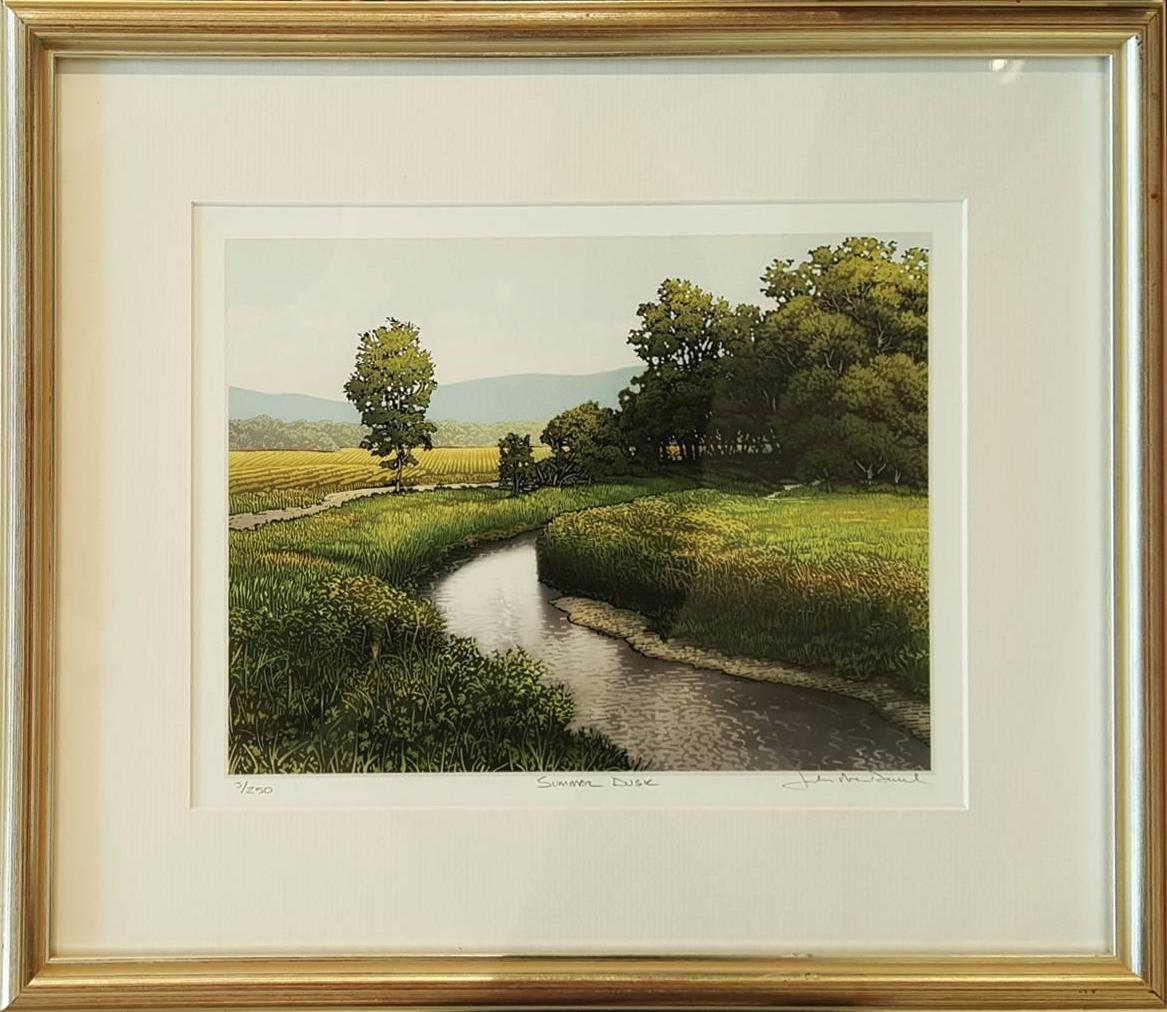 Landscape, summer, river, water, trees, field, grass, green

Limited edition print 3/250, signed and numbered.

ABOUT JOHN MACDONALD

John MacDonald has forged a career as a full-time landscape painter, freelance illustrator and printmaker for