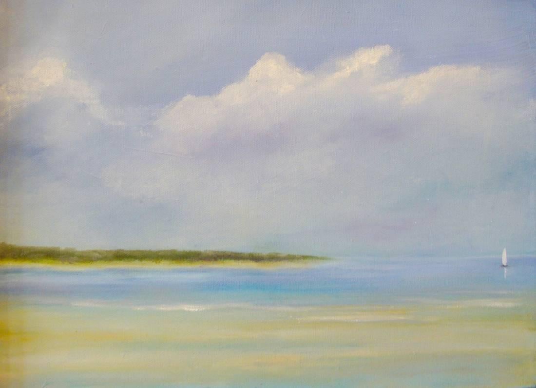 S. Cora Aldo Landscape Painting - "Tranquil Escape, " Seascape Painting