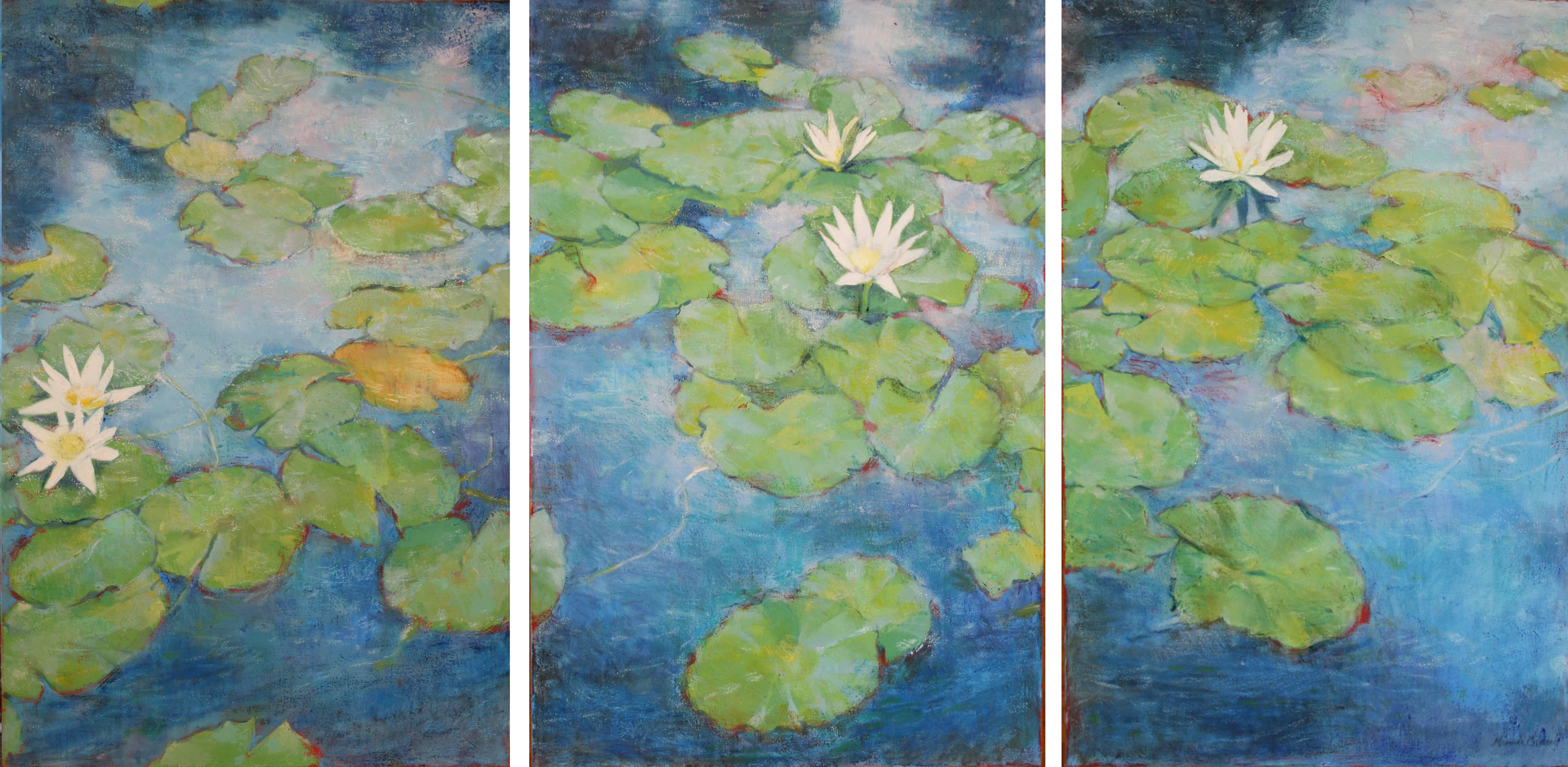 Miranda Girard Landscape Painting - Violin Concerto (waterlily triptych)
