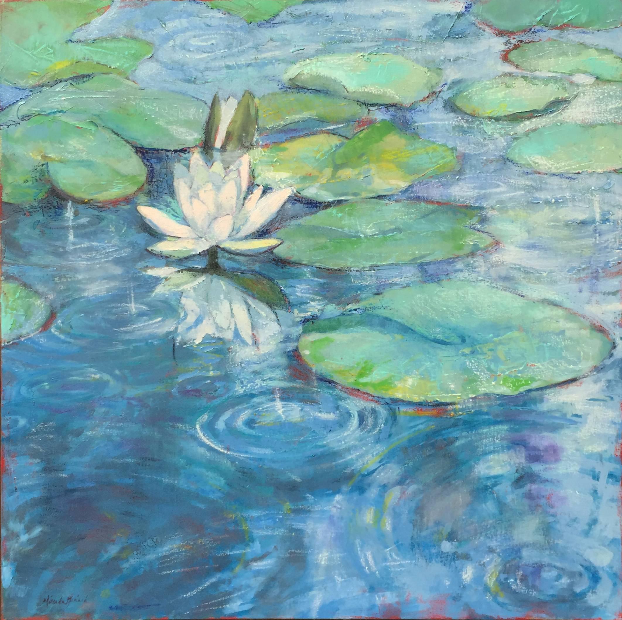 Miranda Girard Landscape Painting - 'Melody', Contemporary Impressionist Monet-Inspired Oil Painting