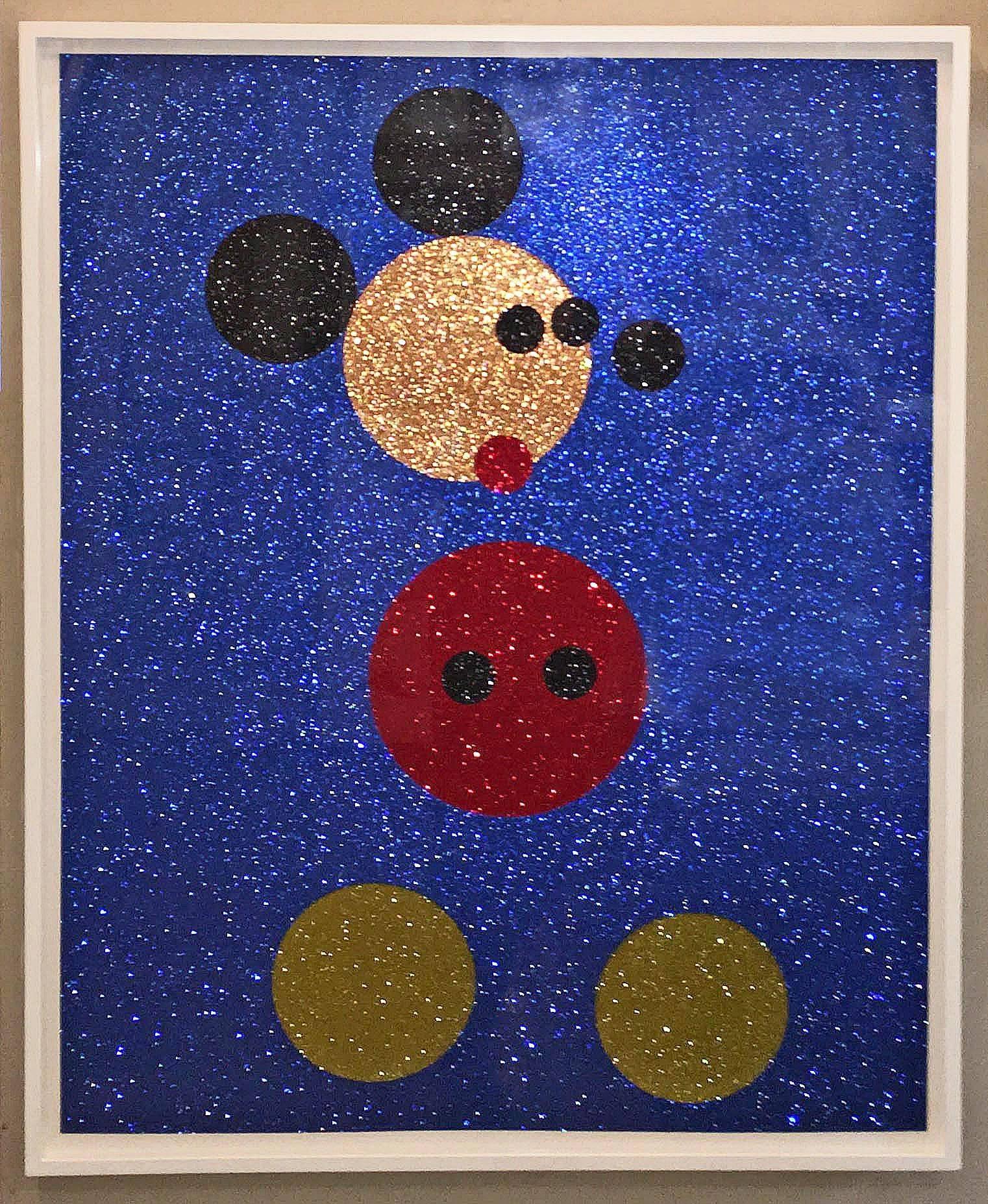Damien Hirst Abstract Print - Mickey (blue glitter)