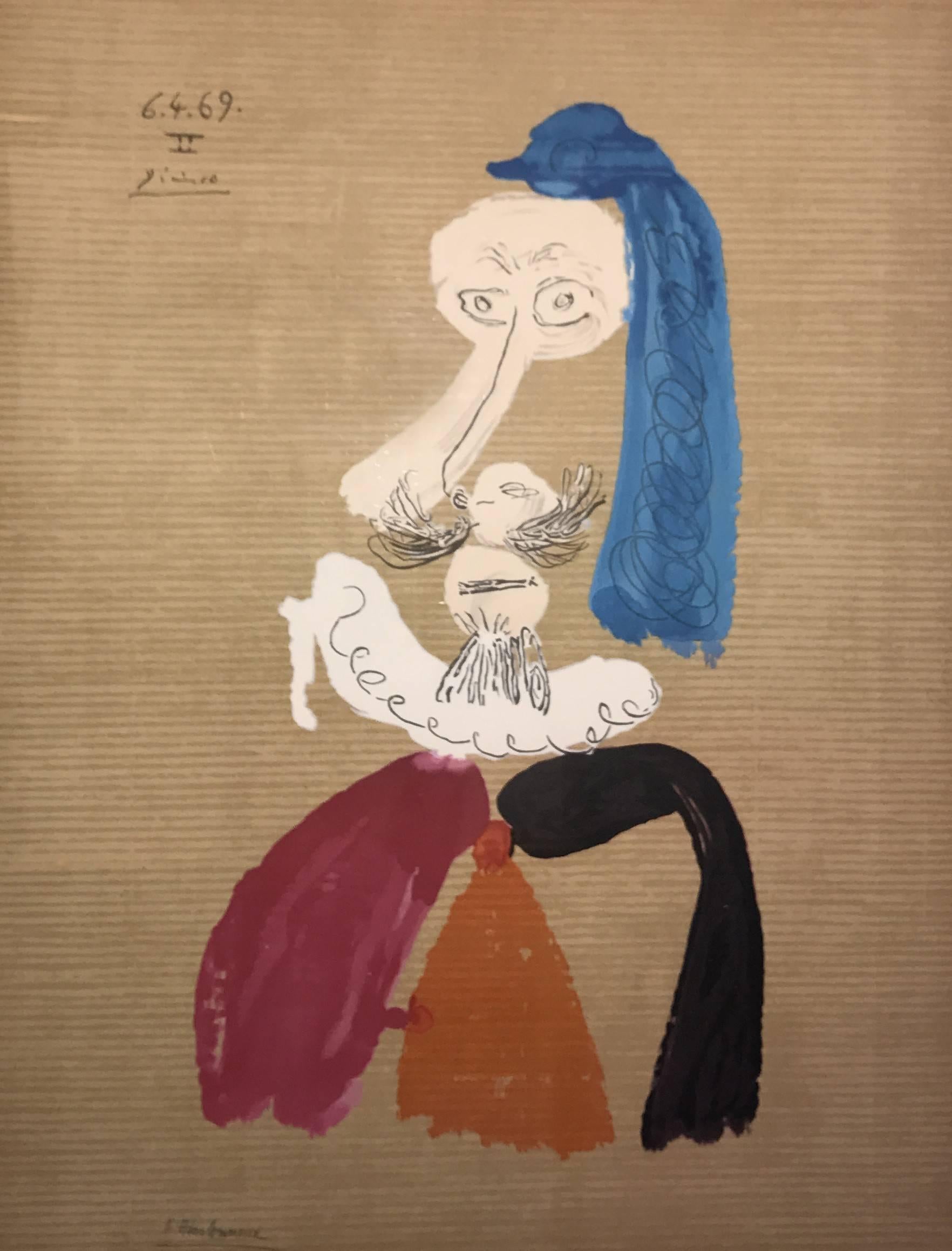 (after) Pablo Picasso Portrait Print - 6.4.69 II, from Portraits Imaginaires