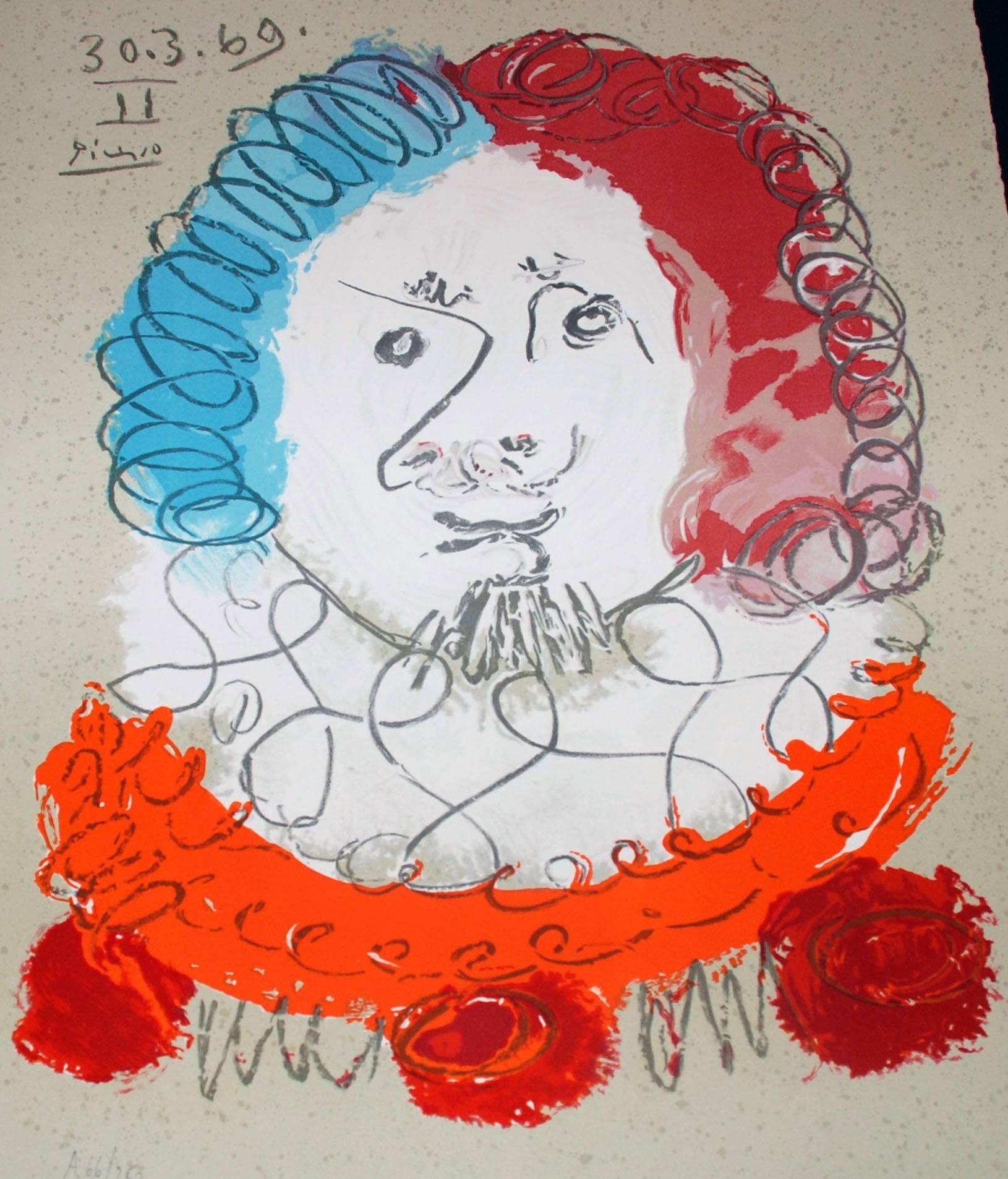 (after) Pablo Picasso Portrait Print - 30.3.69 II, from Portraits Imaginaires