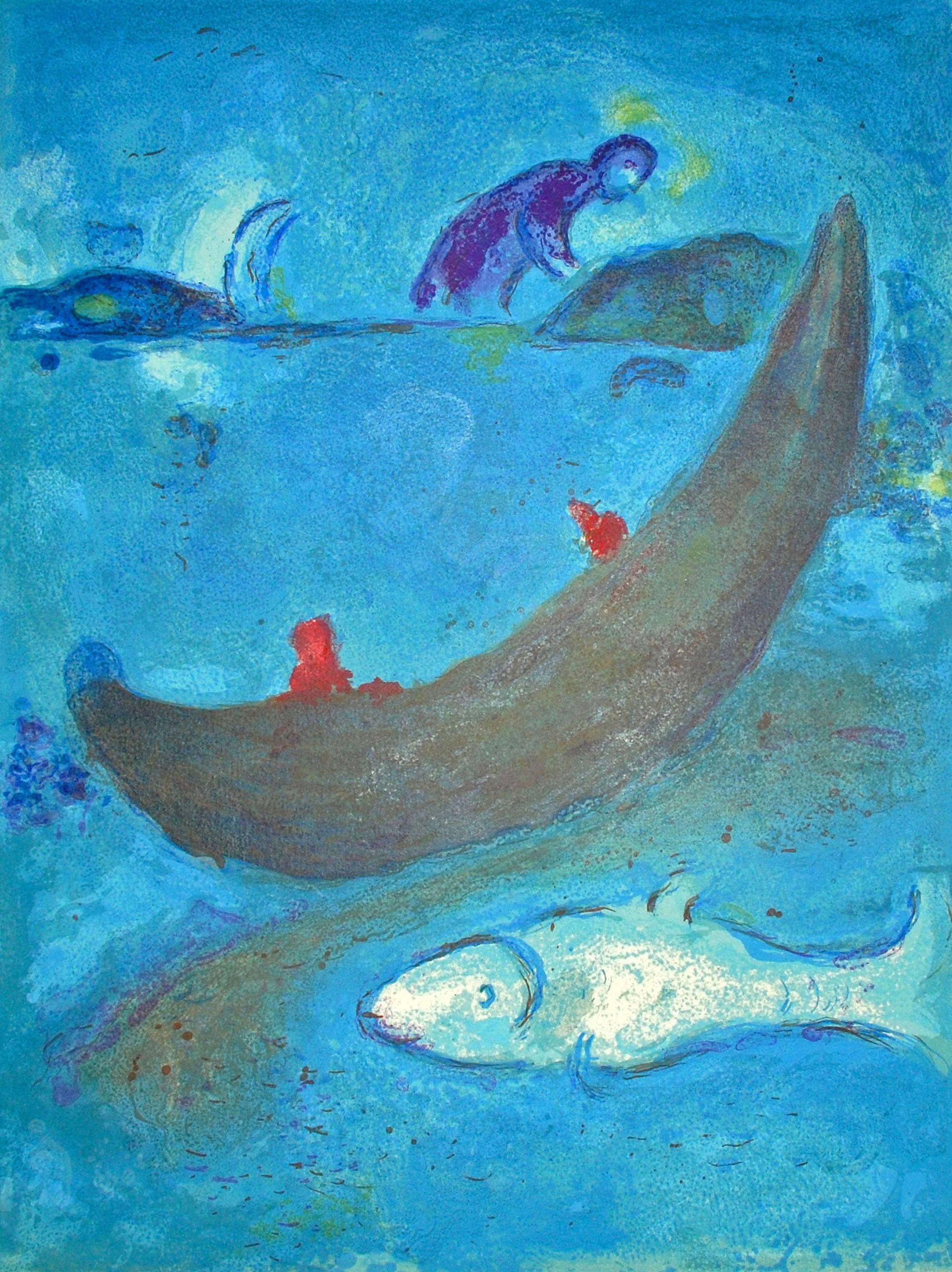 Marc Chagall Animal Print - The Dead Dolphin and the Three Hundred Drachmas, from Daphnis and Chloe