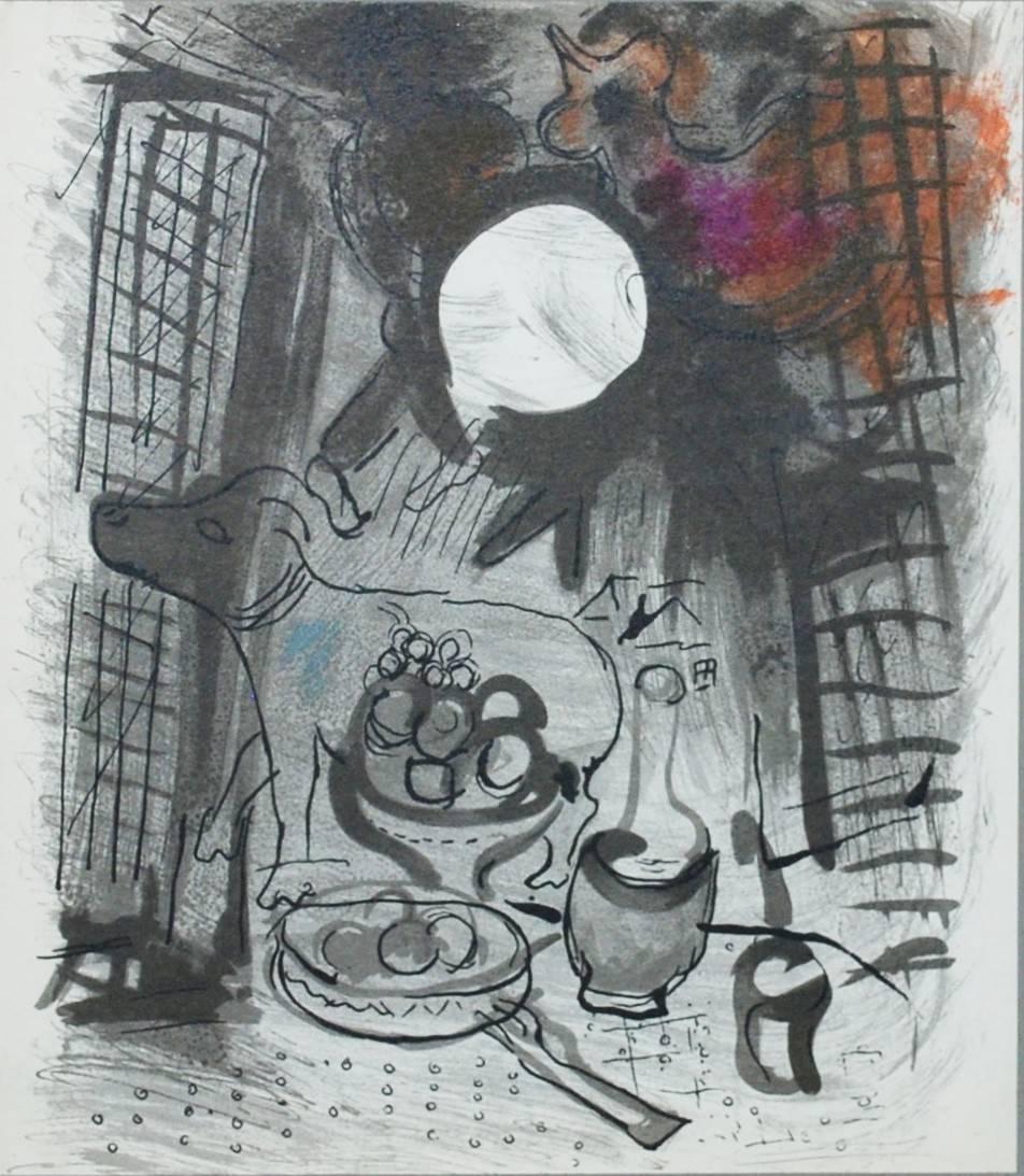 Marc Chagall Still-Life Print - Brown Still Life