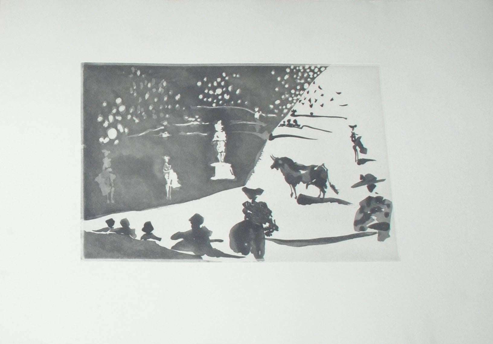 Suerte Llamada de Don Tancredo (The Luck of Don Tancredo) - Gray Landscape Print by Pablo Picasso
