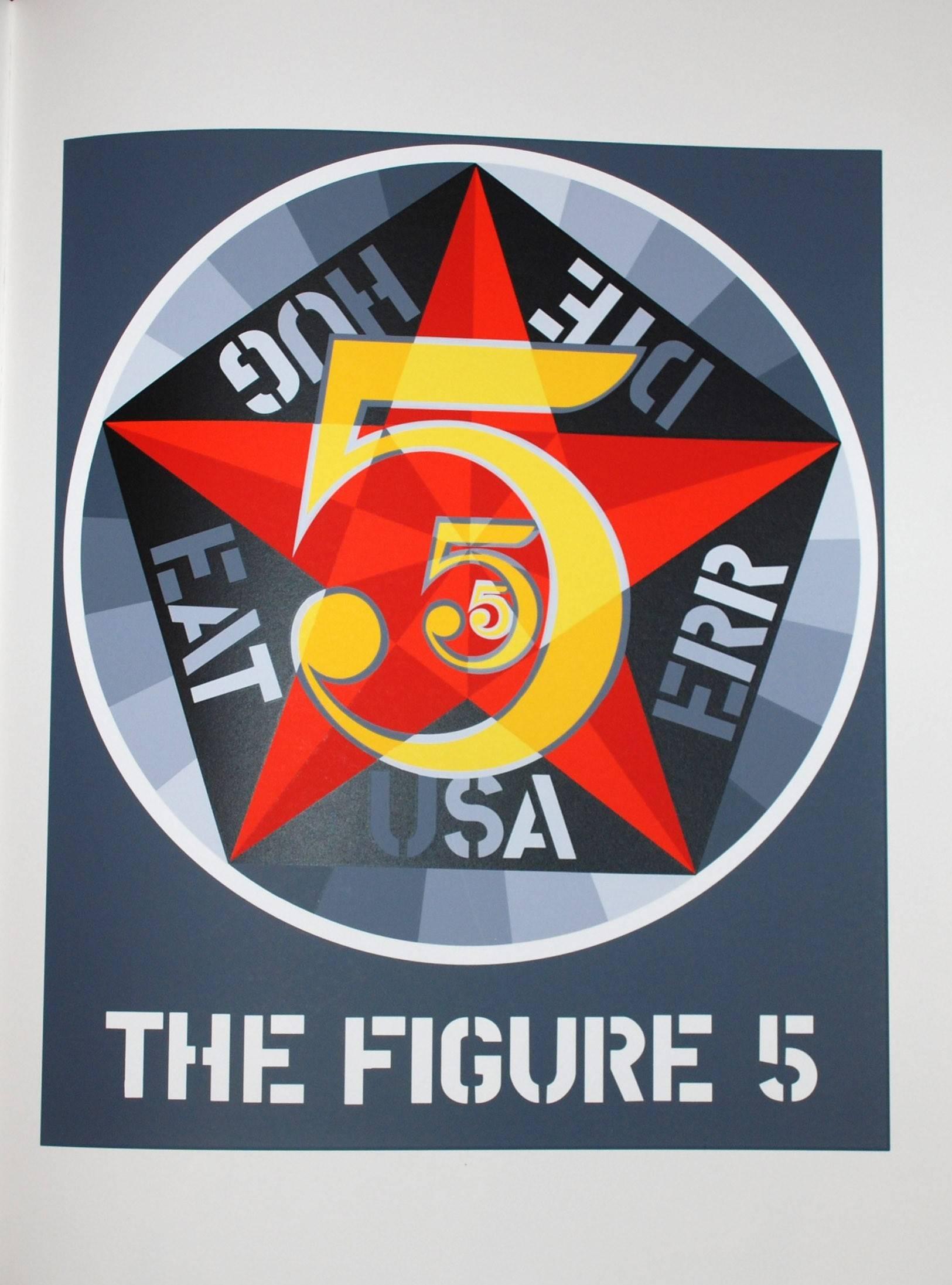 Figur Fünf, aus dem amerikanischen Traum (Schwarz), Abstract Print, von Robert Indiana