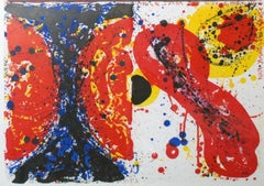 Sam Francis 1¢ Life and Uncle Sam Loves Marilyn Lithograph, Abstract, 1964